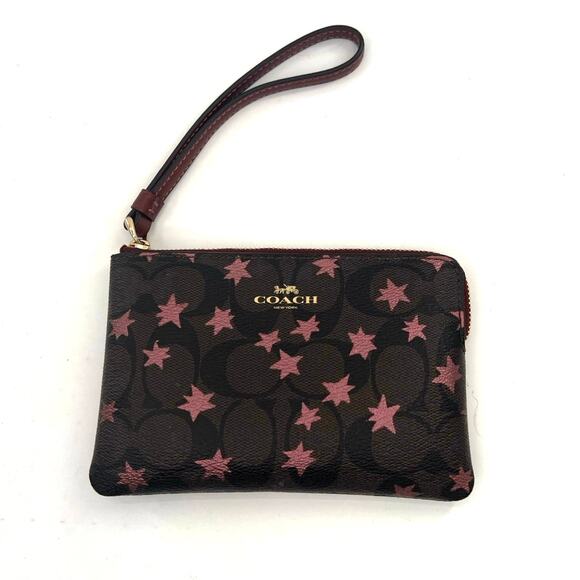 COACH Signature pouch all over “c” star metallic pattern wristlet pouch - Picture 1 of 6